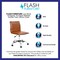 Flash Furniture Low Back Designer Armless Brown Ribbed Swivel Task Office Chair DS-512B-BR-GG - alternate 6